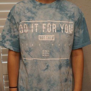 Oversized Blue Tie Dye Mighty Fine Shirt fits like Medium/Large! Last call⚰️
